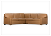 Klaussner Kenton L-Shape  Leather Sofa in Brown-Jennihome