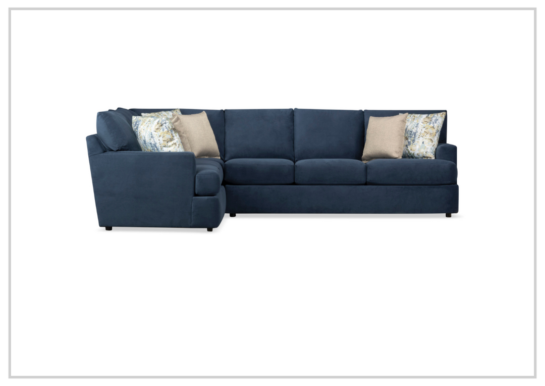 Klaussner Orion 2-Piece L-Shaped Fabric Sectional Sofa in Blue-Jennihome