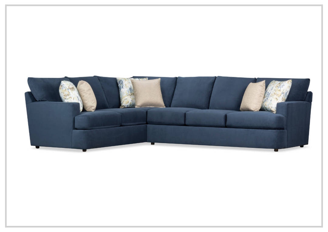 Klaussner Orion 2-Piece L-Shaped Fabric Sectional Sofa in Blue-Jennihome