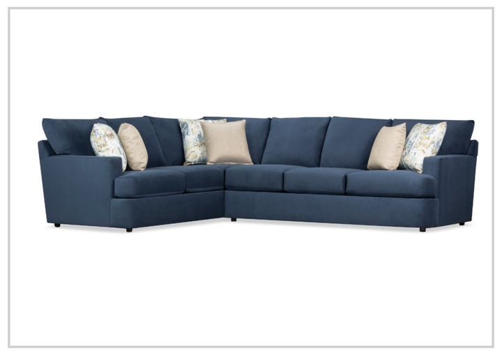 Klaussner Orion 2-Piece L-Shaped Fabric Sectional Sofa in Blue-Jennihome