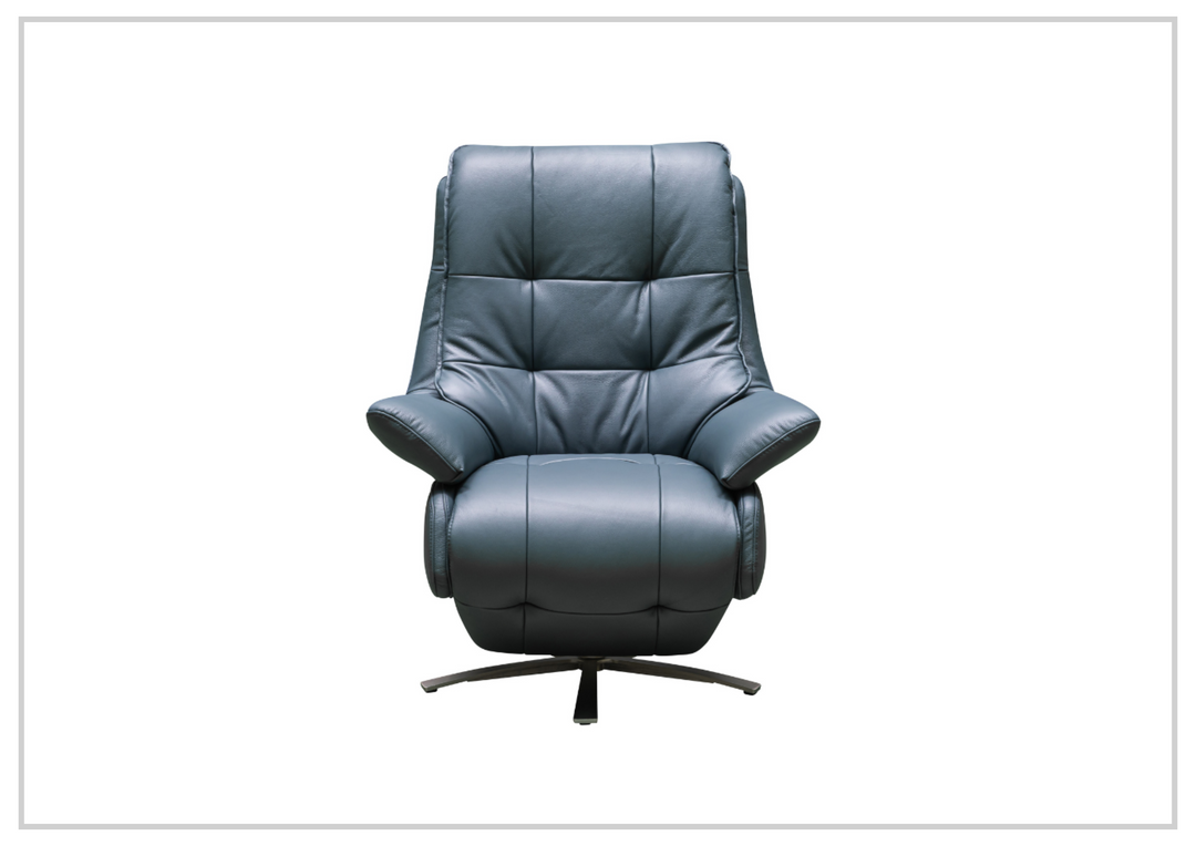 Klaussner Serano Blaze Blue Leather Swivel Power Recliner Lift Chair