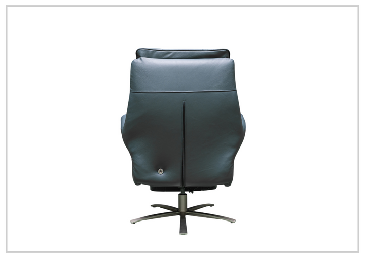 Klaussner Serano Blaze Blue Leather Swivel Power Recliner Lift Chair