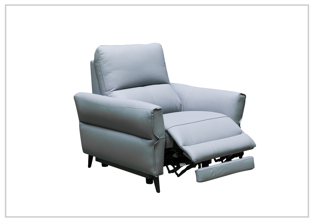 Klaussner Serenita Leather Blue Power Reclining Chair-Jennihome