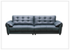 Klaussner Sofiano 2-seater Blue Leather Sofa with Plush Back Support-Jennihome