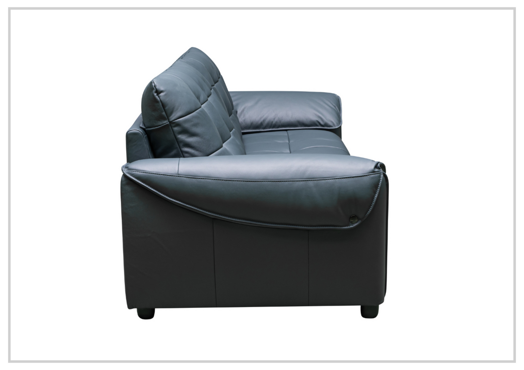 Klaussner Sofiano 2-seater Blue Leather Sofa with Plush Back Support