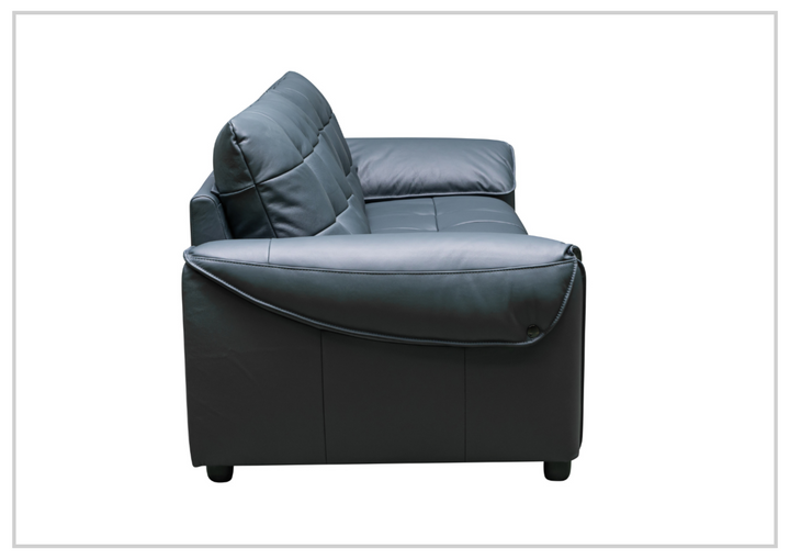Klaussner Sofiano 2-seater Blue Leather Sofa with Plush Back Support