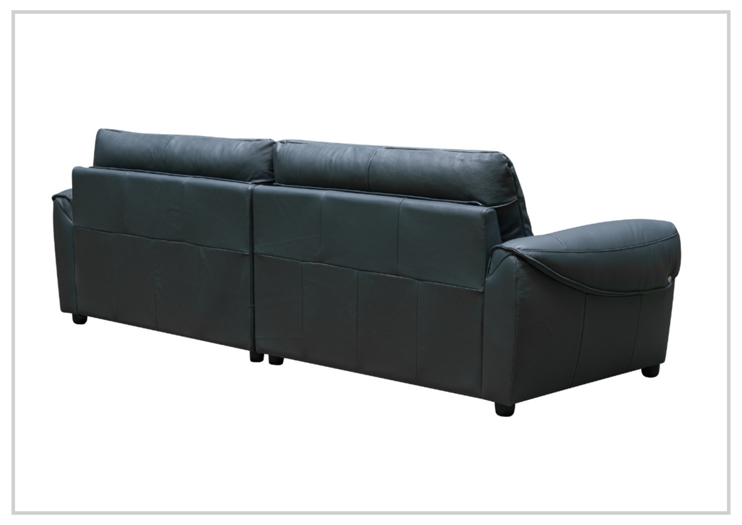 Klaussner Sofiano 2-seater Blue Leather Sofa with Plush Back Support
