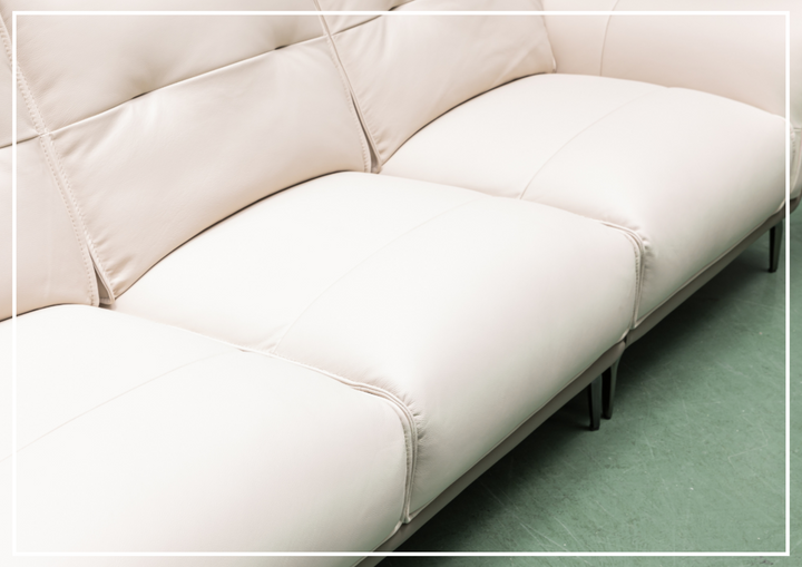 Klaussner Viana 3-seater Leather Sofa with Cushion Seat and Tufted Back-Jennihome
