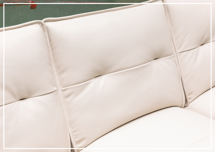 Klaussner Viana 3-seater Leather Sofa with Cushion Seat and Tufted Back-Jennihome