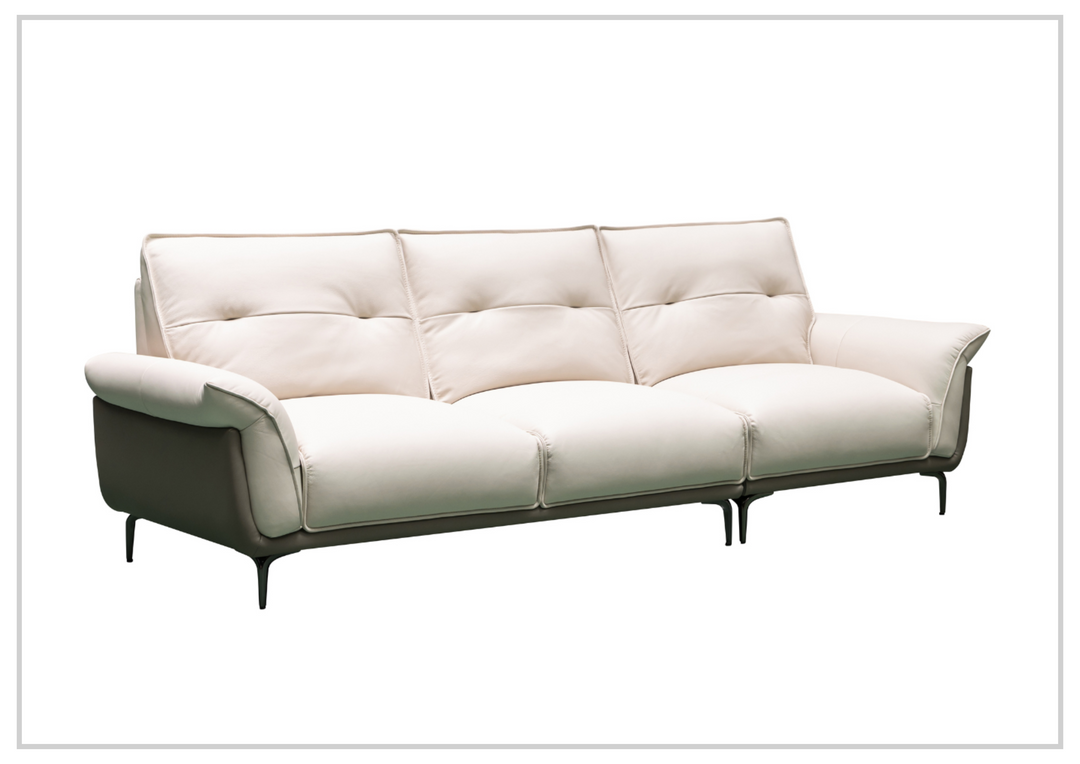 Klaussner Viana 3-seater Leather Sofa with Cushion Seat and Tufted Back-Jennihome