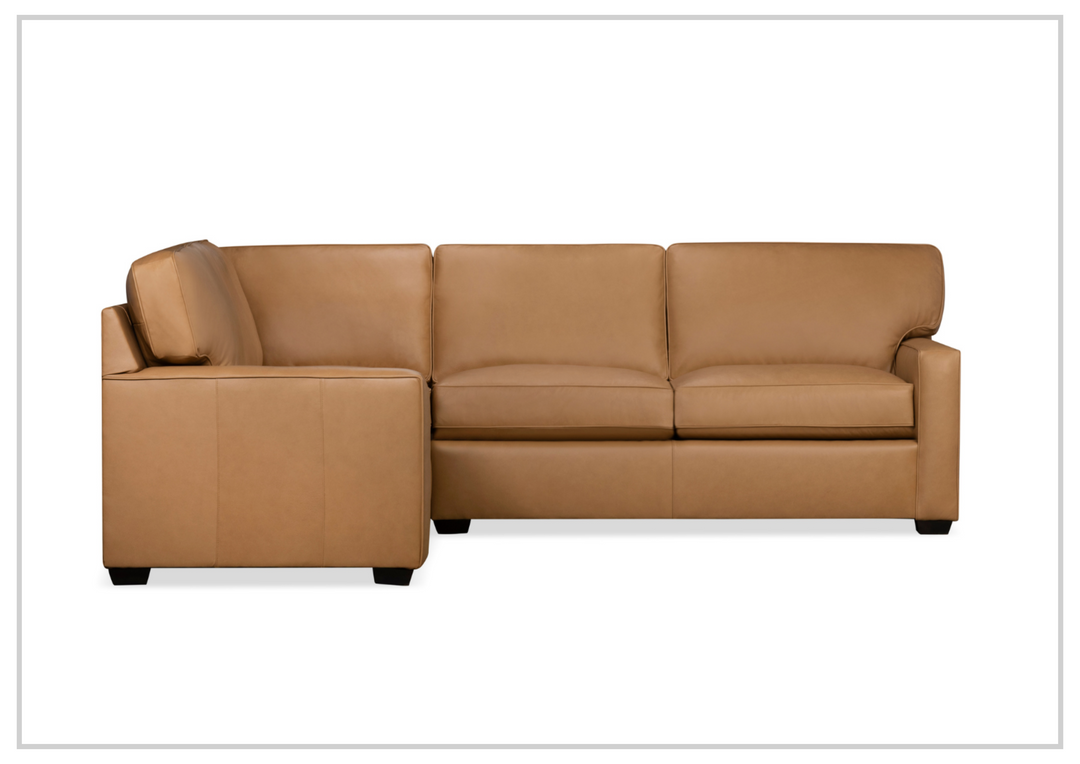 Klaussner Kenton L-Shape  Leather Sofa in Brown-Jennihome