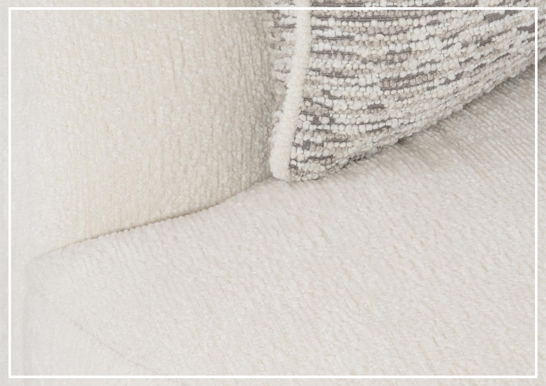 Elle 3-Seater Sofa | White Fabric | 3 Accent Pillows | Bernhardt