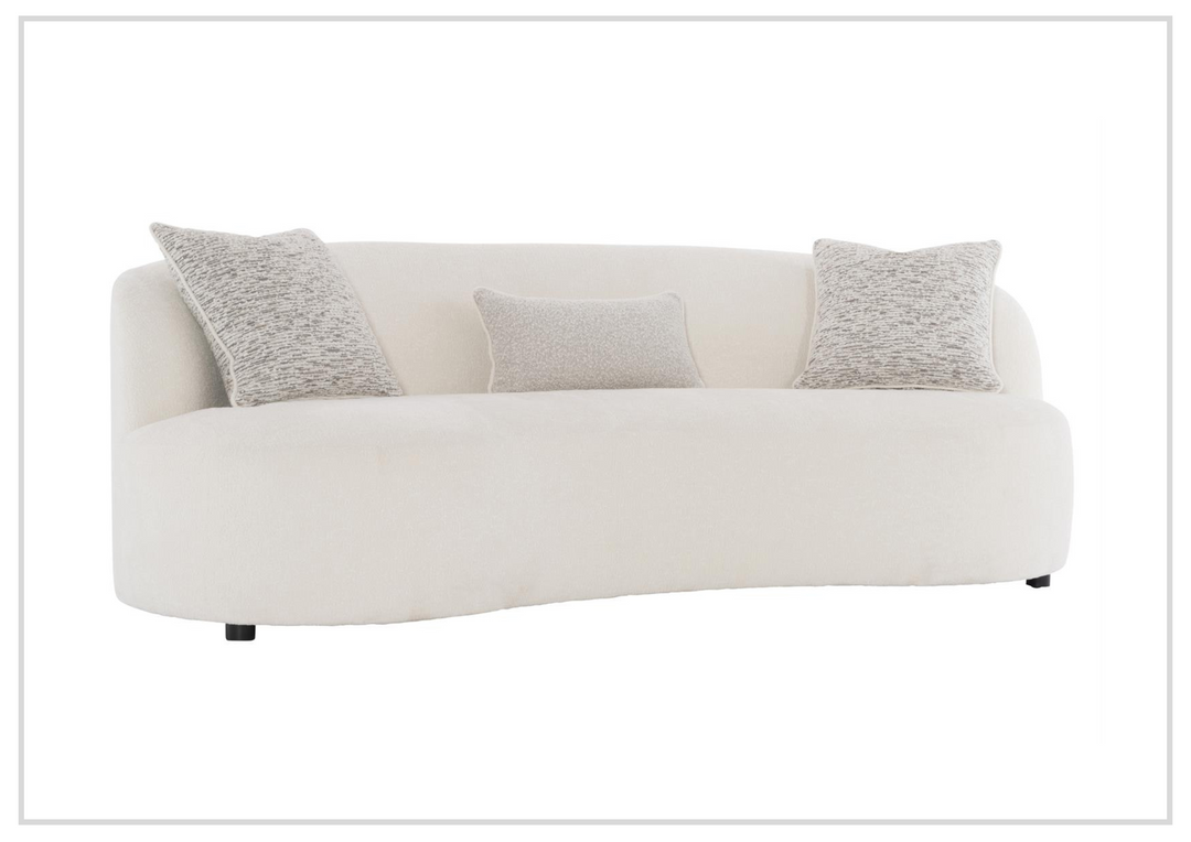 Elle 3-Seater Sofa | White Fabric | 3 Accent Pillows | Bernhardt