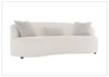 Elle 3-Seater Sofa | White Fabric | 3 Accent Pillows | Bernhardt