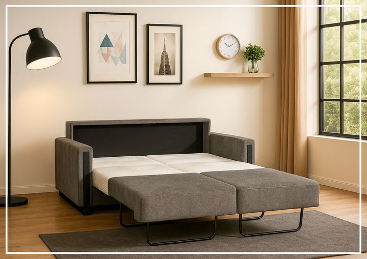 Fjords Mia Fabric Sleeper Sofa in Gray Color-Jennihome