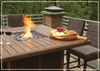 Parquessa Outdoor Fire Pit Bar Table | Wicker + Aluminum Frame | Gio Italia