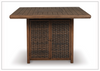Parquessa Outdoor Fire Pit Bar Table | Wicker + Aluminum Frame | Gio Italia