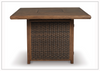 Parquessa Outdoor Fire Pit Bar Table | Wicker + Aluminum Frame | Gio Italia