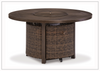 Parquessa Outdoor Round Fire Pit Table | Wicker + Aluminum | Gio Italia