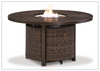 Parquessa Outdoor Round Fire Pit Table | Wicker + Aluminum | Gio Italia