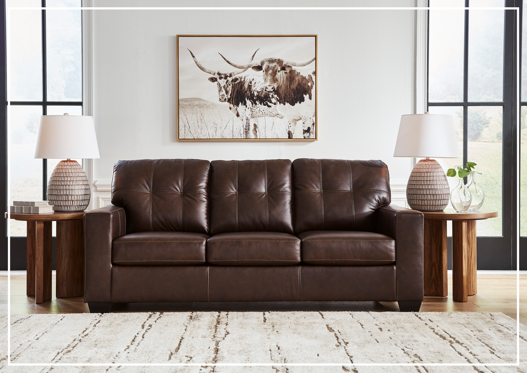 Salvatore Queen Leather Sofa Sleeper | Memory Foam Mattress | Gio Italia