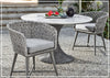 Santa Cruz Outdoor Round Dining Table | Marble White Top | Universal Furniture