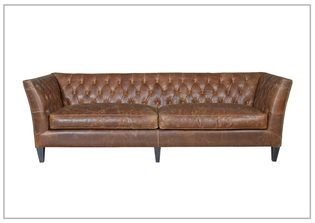 Duncan 3-seater Sofa | Brown Leather |Tufted Back | Universal Furniture