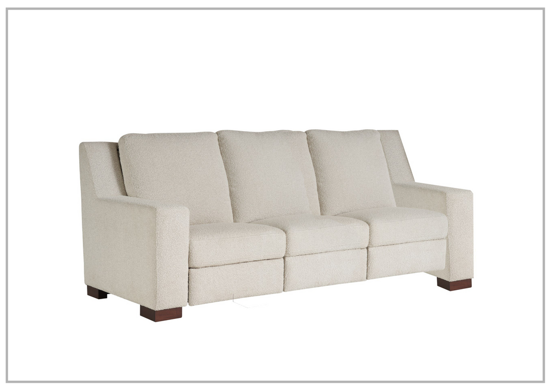 Universal Furniture Rhodes 3-Seater Power Recliner Fabric Sofa in White