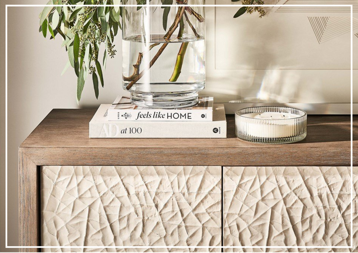 San Roque Wooden Console | Geometric Patterned Doors | Universal Furniture
