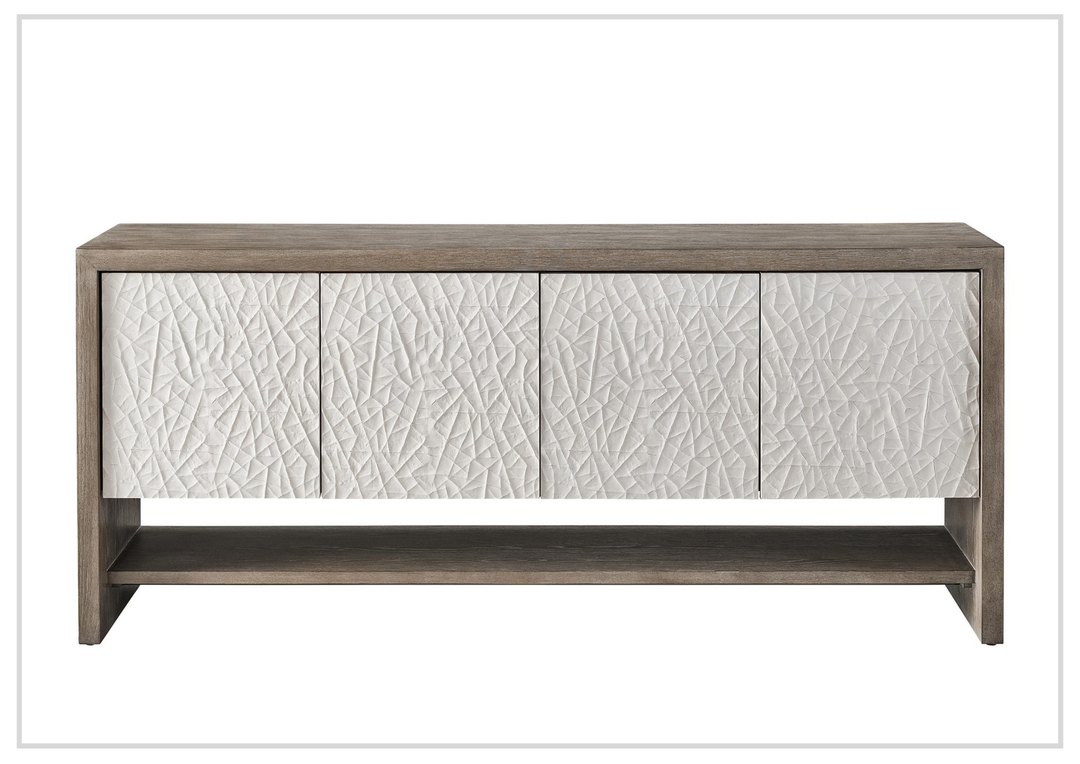 San Roque Wooden Console | Geometric Patterned Doors | Universal Furniture