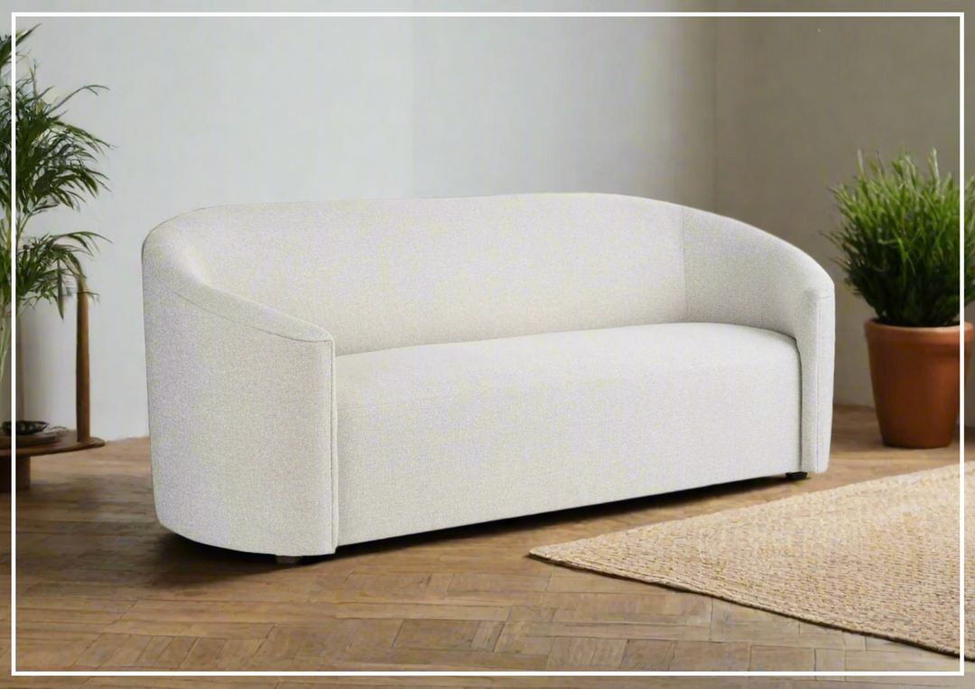 Serenity 3-Seater Sofa  | White Fabric | Bench Seat | Universal Furniture