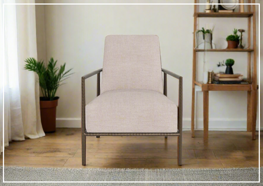 Reese Accent Chair | Beige Fabric | Metal Frame | Universal Furniture