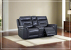 Baldwin Power Reclining Loveseat | Gray Leather | USB Ports | Gio Italia