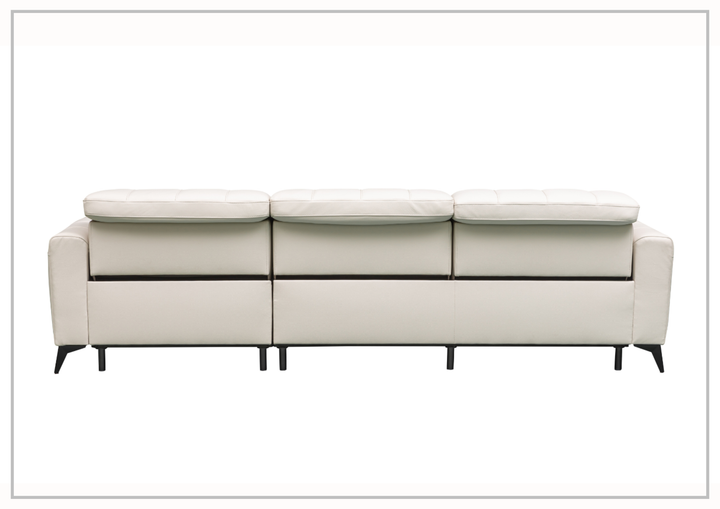 Capri Power Reclining Sofa | Beige Leather| Power Footrest | Klaussner