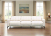 Capri Power Reclining Sofa | Beige Leather| Power Footrest | Klaussner