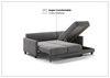 Martta Full XL Fabric Sleeper Sectional | Flip Function | Chaise Storage | Luonto