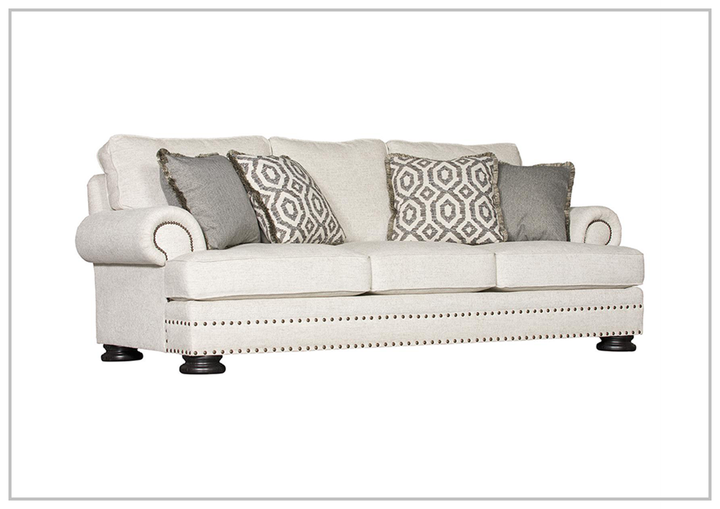Foster 3-Seater Sofa | Polyester Fabric | Mocha Leg Finish | Bernhardt