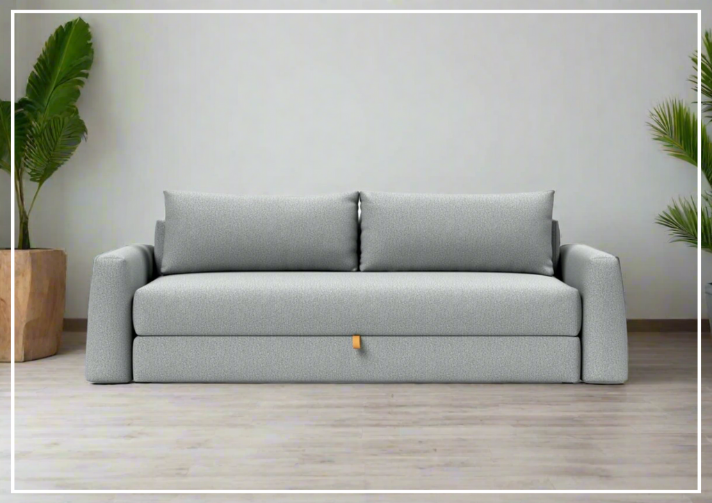 Innovation Living Cone 2-Seater Fabric Sleeper Sofa With Integrated Storage-Jennihome
