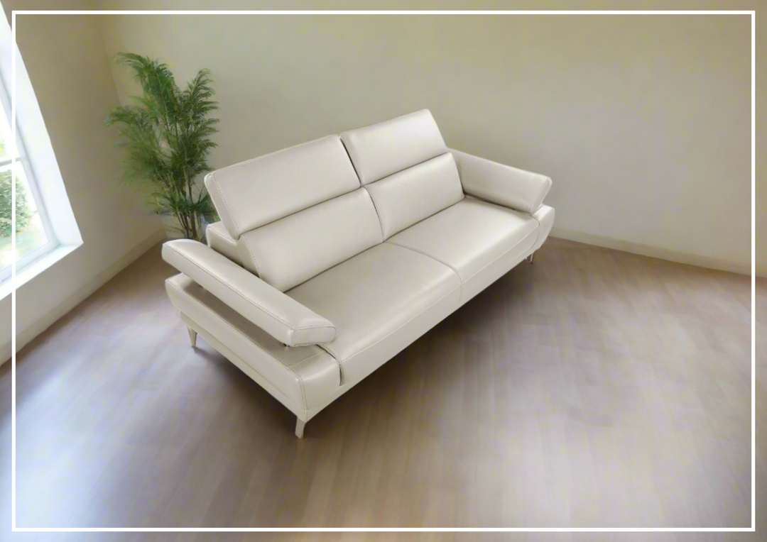 Gio Italia Mercer Leather Loveseat With Adjustable Headrest - Jennihome