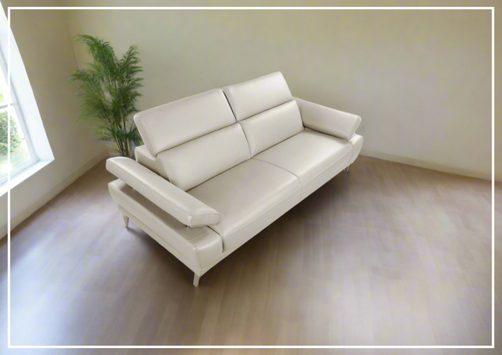 Gio Italia Mercer Leather Loveseat With Adjustable Headrest - Jennihome