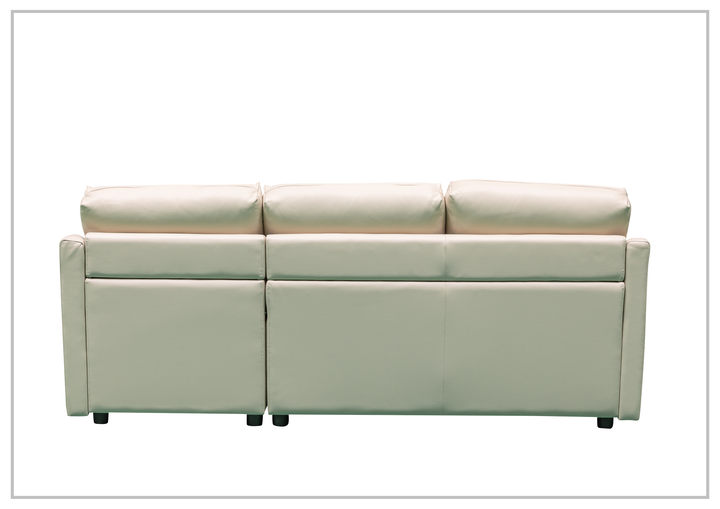 Merax L-Shaped Leather Full Sleeper Sofa with Reversible Chaise