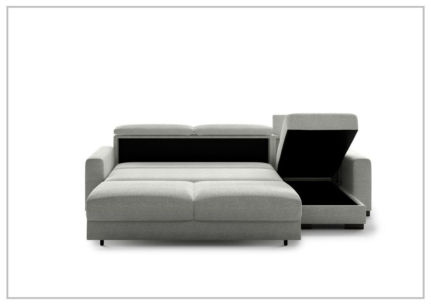 Luonto Elliot Fabric King or Queen Sectional Sofa Sleeper With Reversible Chaise-Jennihome