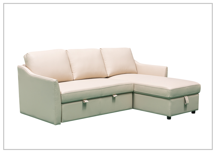 Merax L-Shaped Leather Full Sleeper Sofa with Reversible Chaise