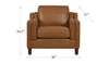 Hydeline Bella Leather Chair with Cushioned Backrest