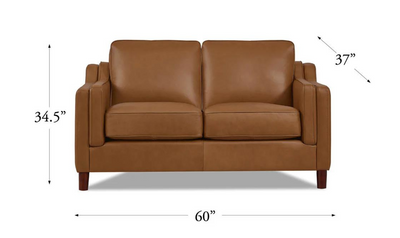 Hydeline Bella 2-Seater Leather Loveseat