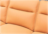 Gio Italia Grazia 3-Seater Tufted Leather Sofa with Track Arms in Vibrant Orange