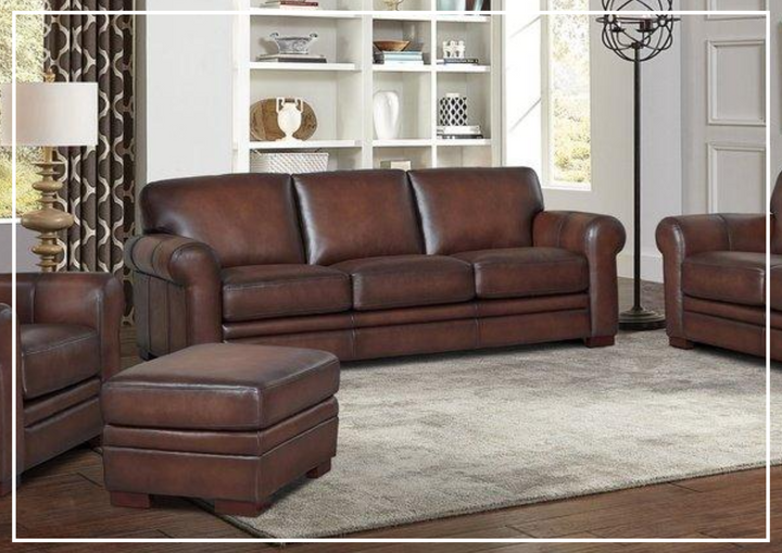 Hydeline Brookfield Premium Top-Grain Leather Sofa-Jennihome