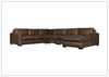 Bernhardt Dawkins Leather Sectional Sofa in Walnut Finish
