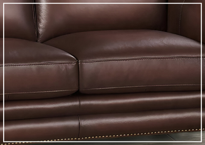 Hydeline Belfast Leather Loveseat With Nail-Head Finish-Jennihome