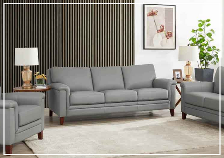 Hydeline Westcott Leather Sofa with Tapered Wood Legs-Jennihome